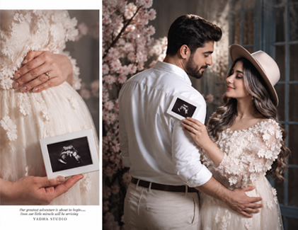 ژست عکاسی بارداری در آتلیه عکس و تصویر یادها